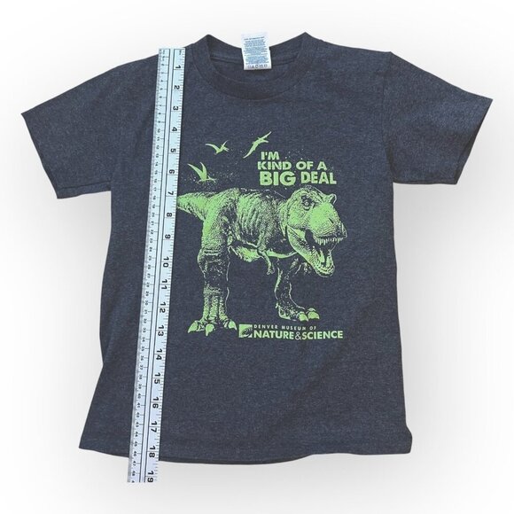 Dinosaur TREX Denver Nature and Science Museum Glow Shirt Green Gray Youth Small - Picture 6 of 12